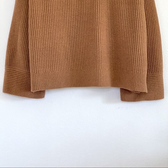 NEW Madewell (Re)sourced Cashmere Ribbed Henley Sweater Honey Chestnut Large - Picture 8 of 16
